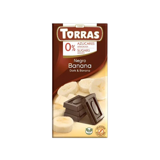 Torras Chocolate Dark & Banana Sugar Free 75g