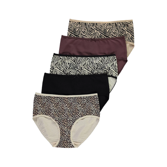 George Animal Print Midi Knickers 5 Pack Blue 18