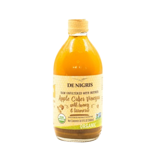 De Nigris Organic Vinegar, Apple Cider Honey Turmeric 500ml