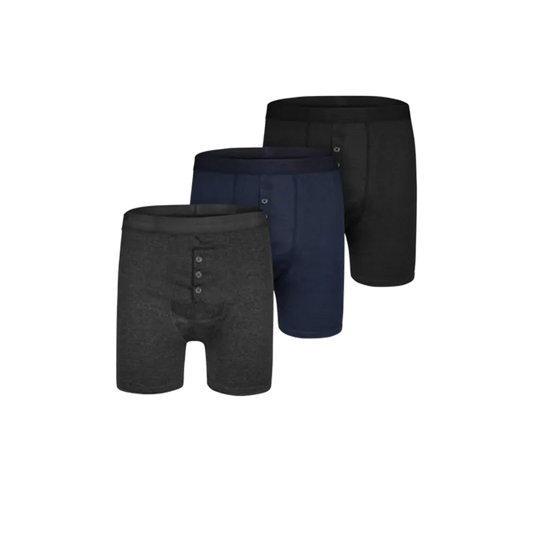 The Collection 3 Pack Assorted Button Boxers Colour: Grey Size: