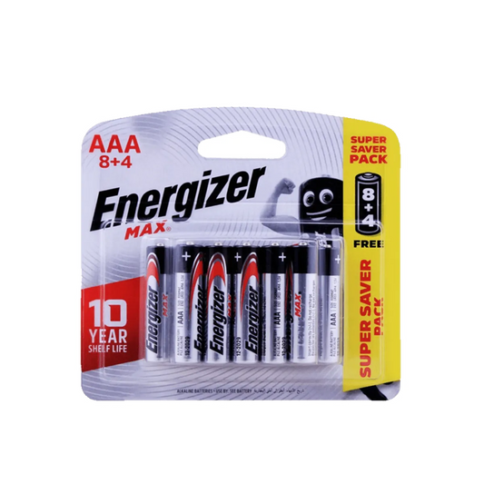 Energizer Max AAA Battries 8+4 Pack