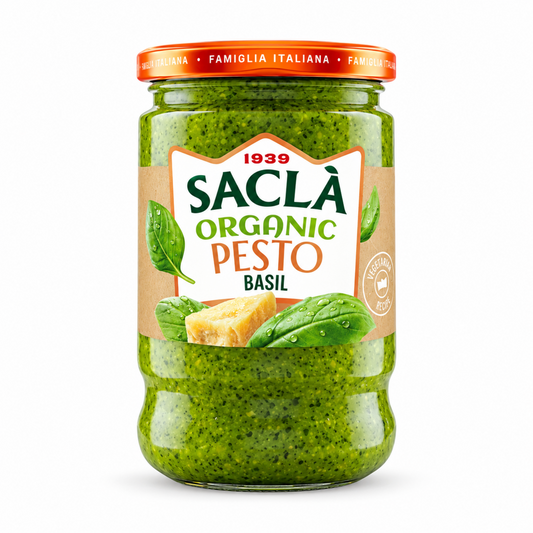 Sacla' Organic Vegetarian Basil Pesto 190g