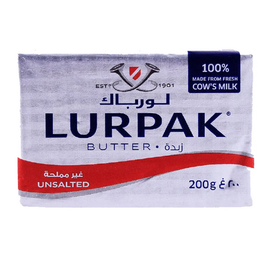 Lurpak Butter Unsalted - 100% Made from Fresh Cow's Milk 200 Grams