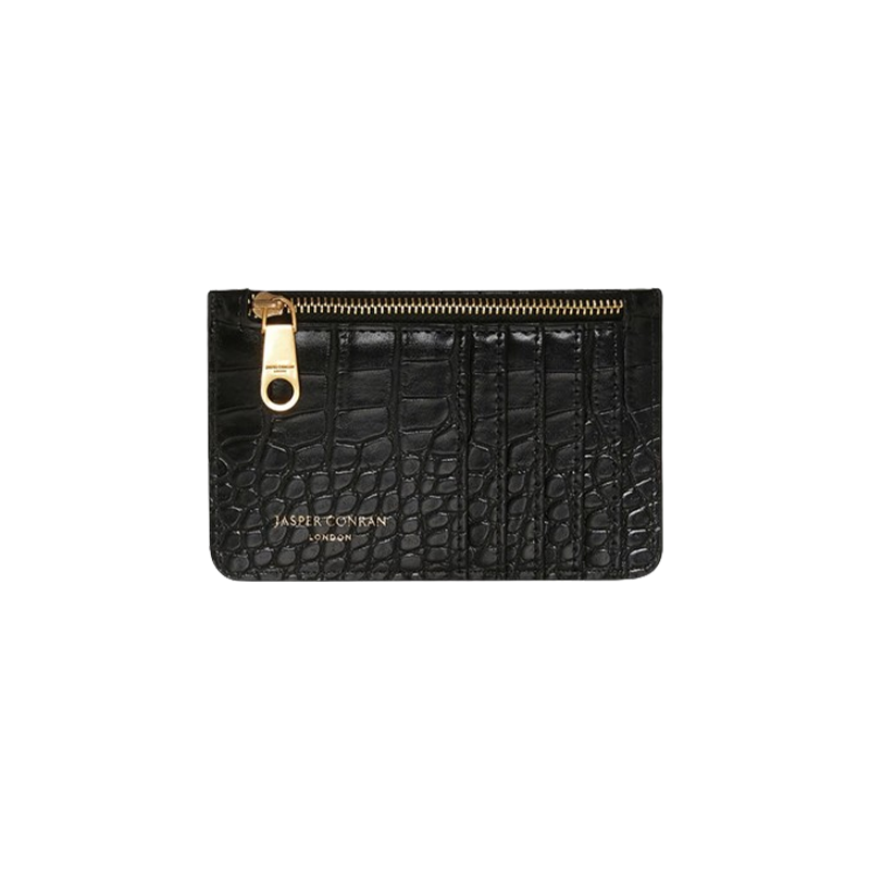 Jasper Conran Black Leather Credit Card Holder Box
