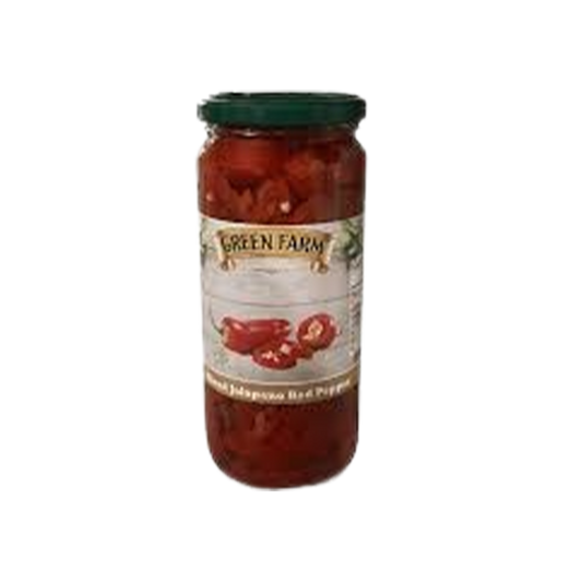 Green Farm Sliced Red Jalapeno Red Pepper 450gm