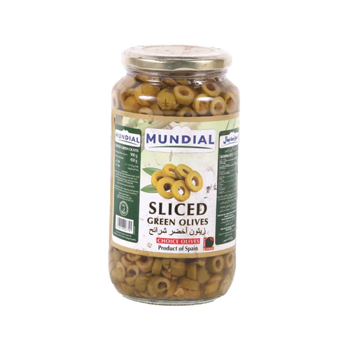Mundial Sliced Green Olives 900g