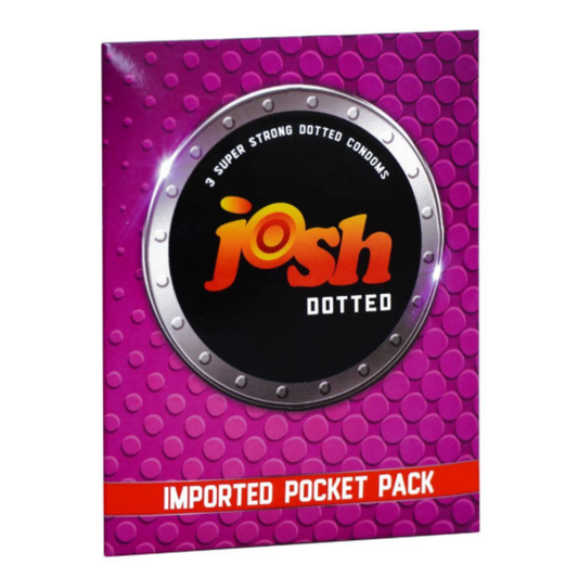 Josh Dotted Lubricated Condoms - Pocket Pack of 3