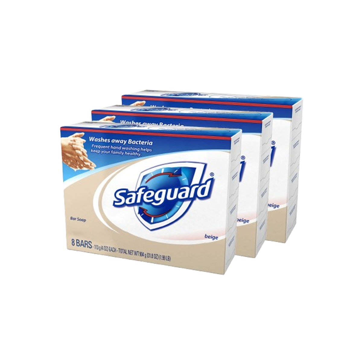 Safeguard Beige Antibacterial Soap, 8s