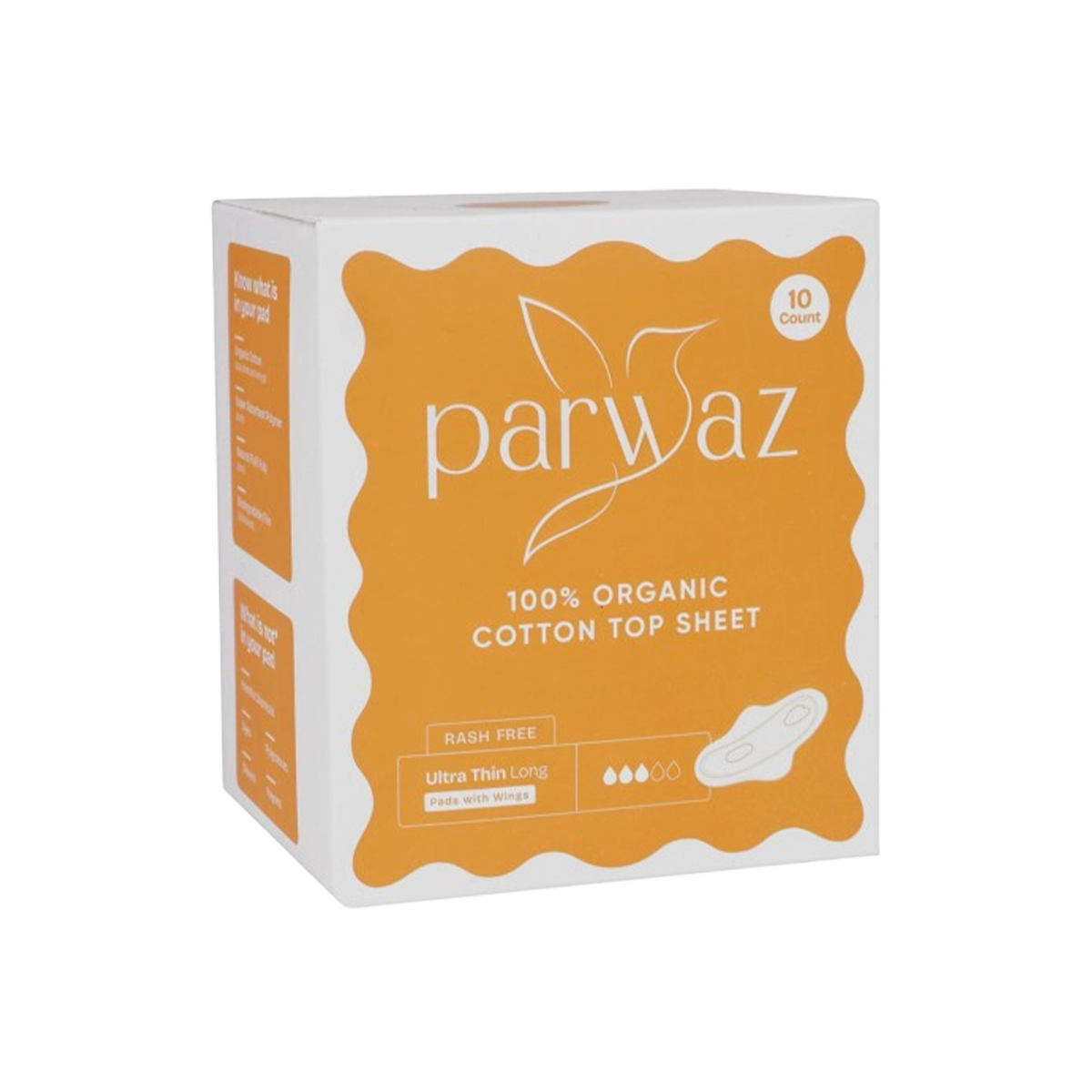 Parwaz Ultra Thin Long Cotton Sheet 10 Pads