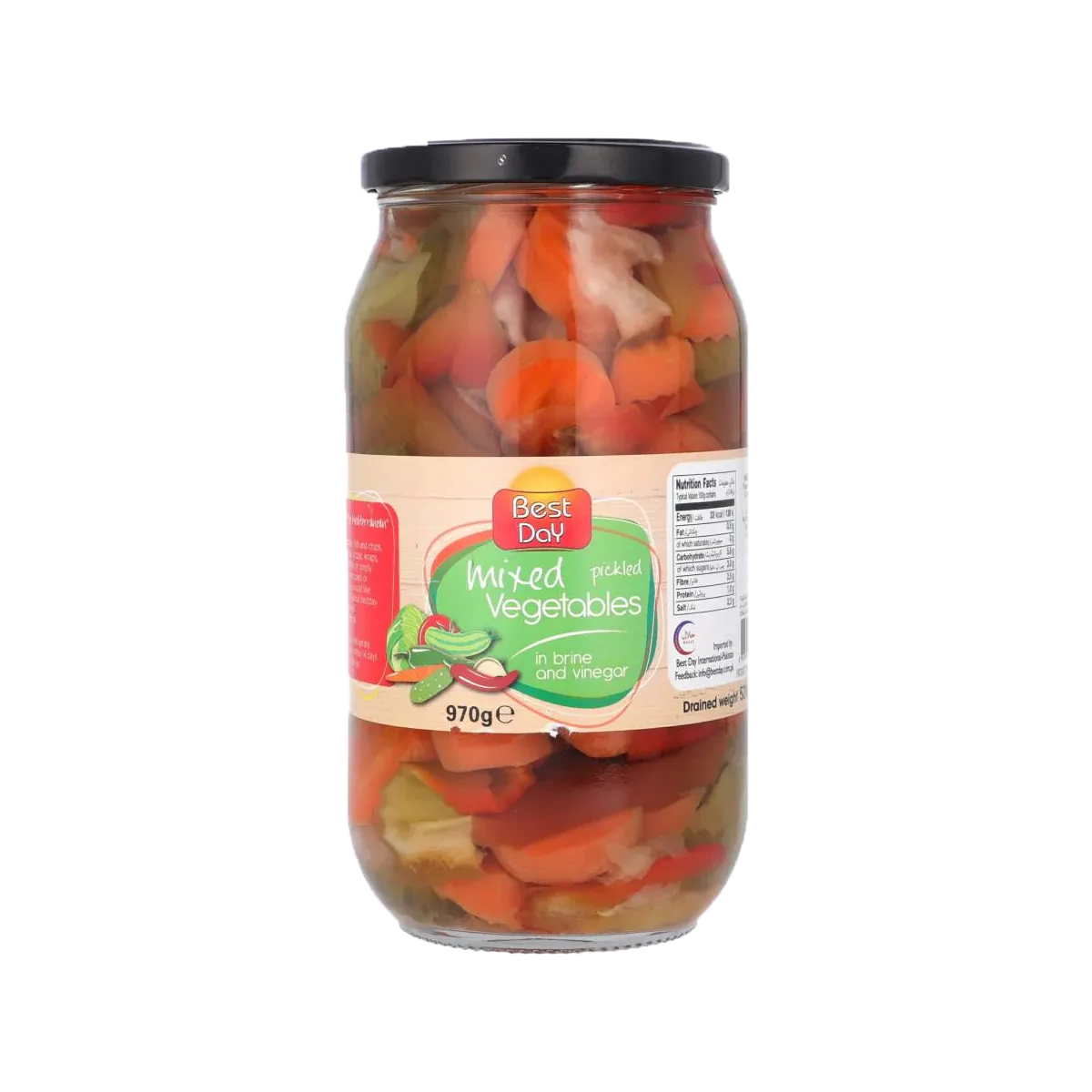 Best Day Mixed Vegetable in Brine and Vinegar 970g