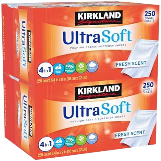 Kirkland Ultra Soft Doux Fabric Softener Sheets 250Pcs
