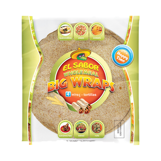 El Sabor Wholemeal Big Wraps Tortillas 4Pcs
