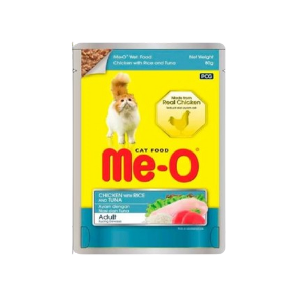 Me-O Adult Chicken With Rice And Tuna Cat Food
