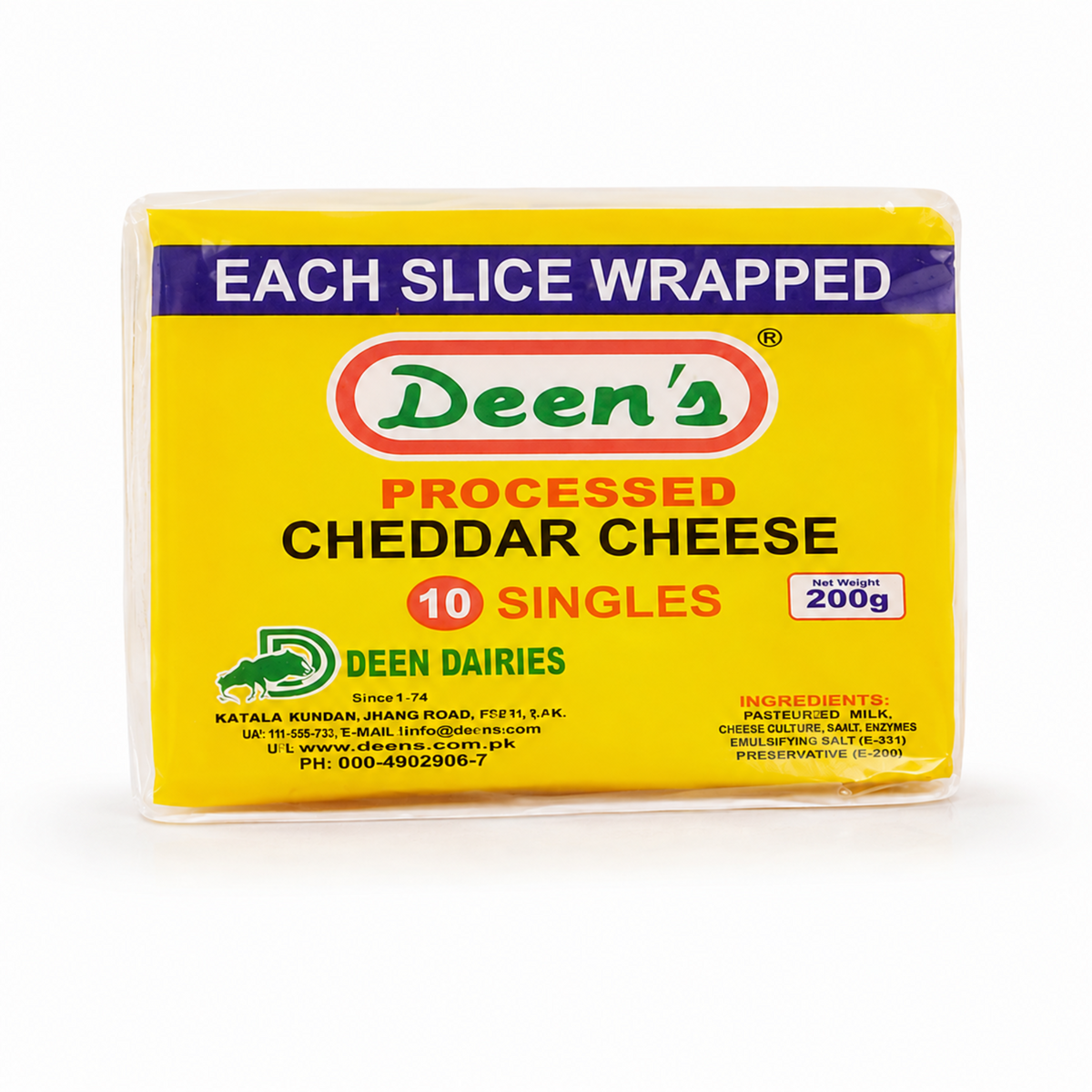 Deen's Cheese Slice 10s 200g