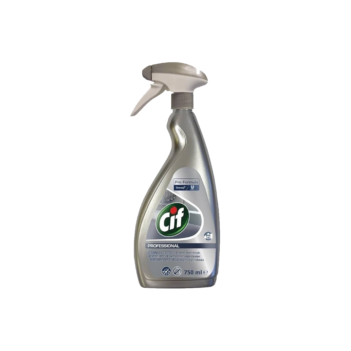 Cif Professional Stainless Steel and Glass Cleaner 750ml