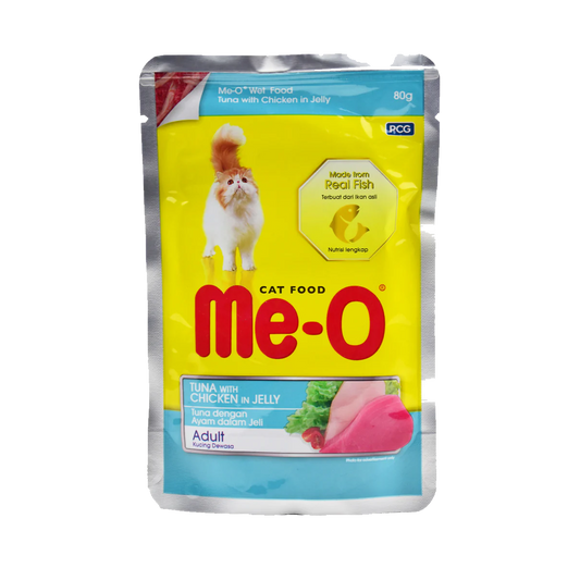 Me-o Adult Tuna With Chicken In Jelly Cat Food 80g