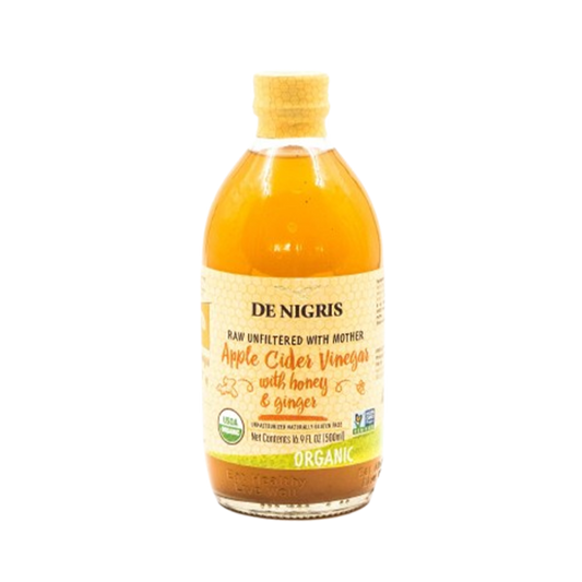 De Nigris Organic Vinegar, Apple Cider Honey Ginger 500ml