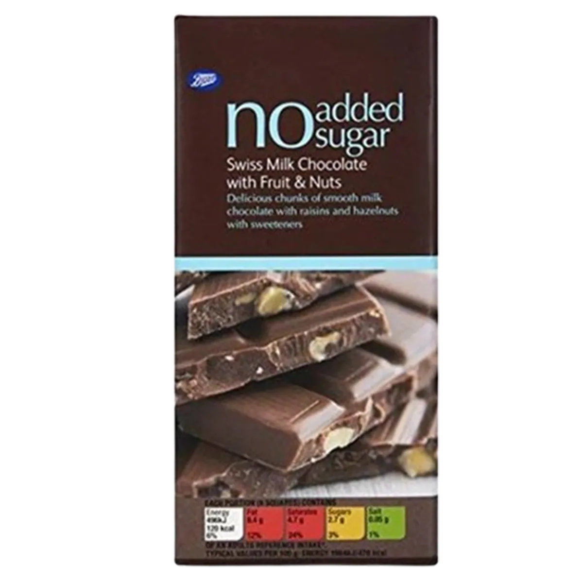 Boots Nas Swiss Milk Chocolate Bar Fruit & Nut