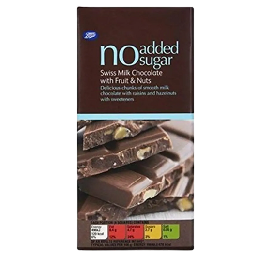 Boots Nas Swiss Milk Chocolate Bar Fruit & Nut