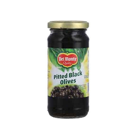 DEL MONTE pitted black olive 235g