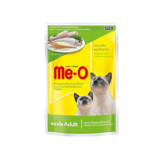 Me-o Adult Sardine With Chicken And Rice Cat Food 80g