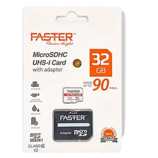 Faster Micro SDHC UHS-1 Card 32Gb