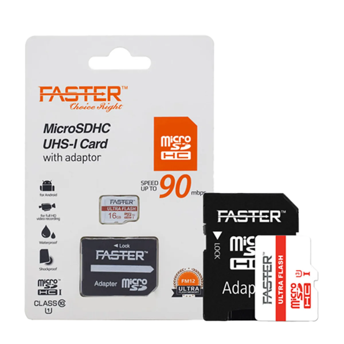 Faster Micro SDHC UHS-1 Card 16Gb