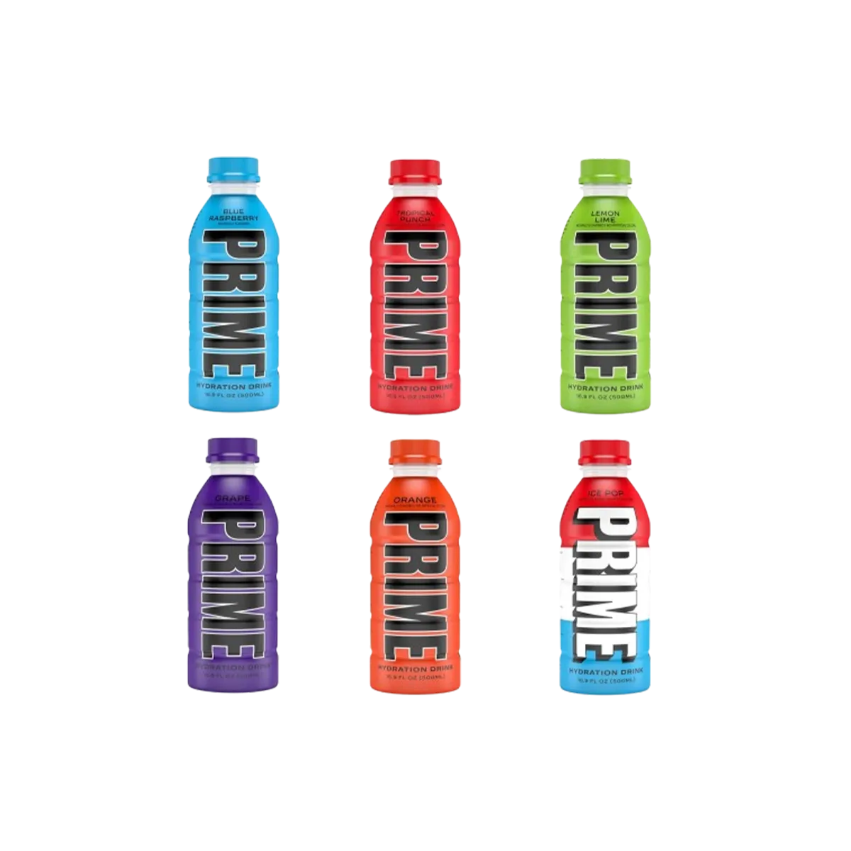 Prime Hydration Drink by Logan Paul & KSI ALL FLAVOURS BOTTLE USA IMPORT