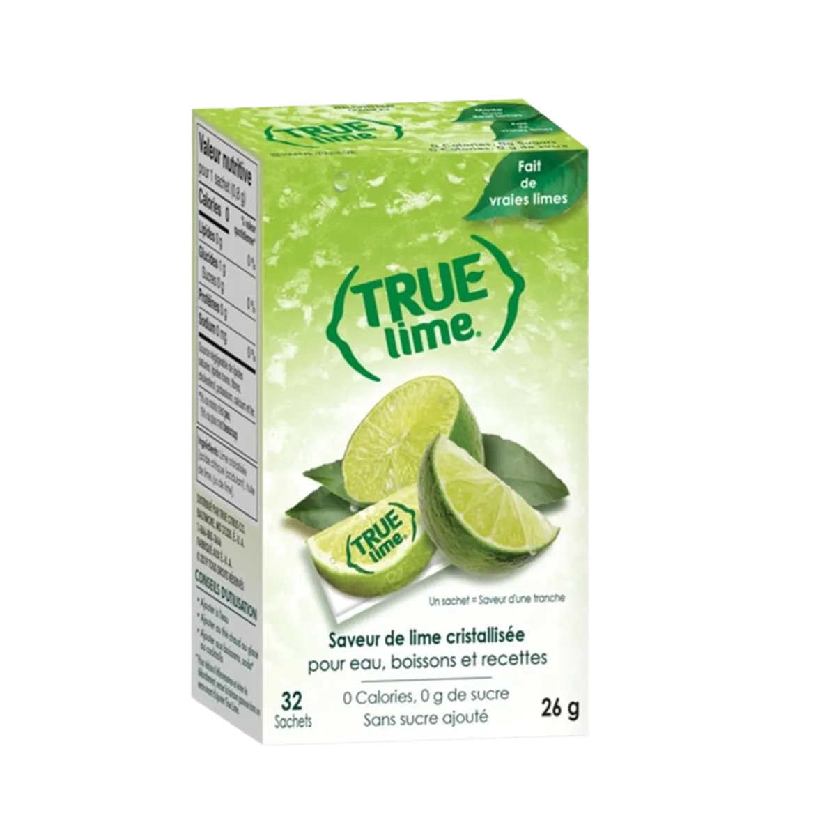 TRUE LIME Water Enhancer, Bulk Dispenser Pack, 0 Calorie Drink Mix Packets, Sugar Free Flavoring Powder, Water Flavo Made with Real Limes, 100 Count (Pack of 1)
