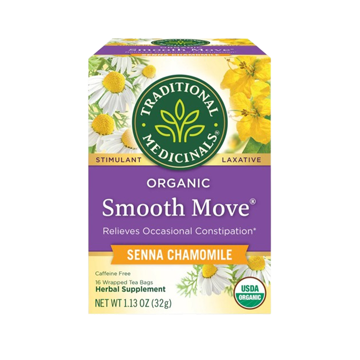 Traditional Medicinals Organic Smooth Move Senna Chamomile Tea 16 count