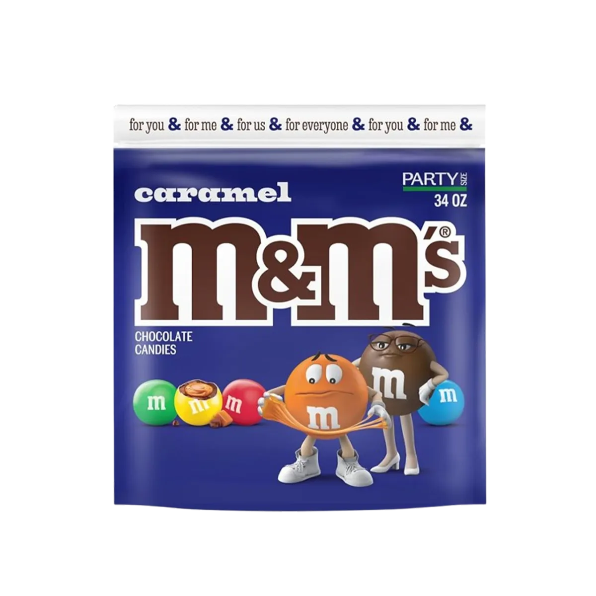 M&M's Caramel Milk Chocolate Candy Party Size - 34 oz Bag