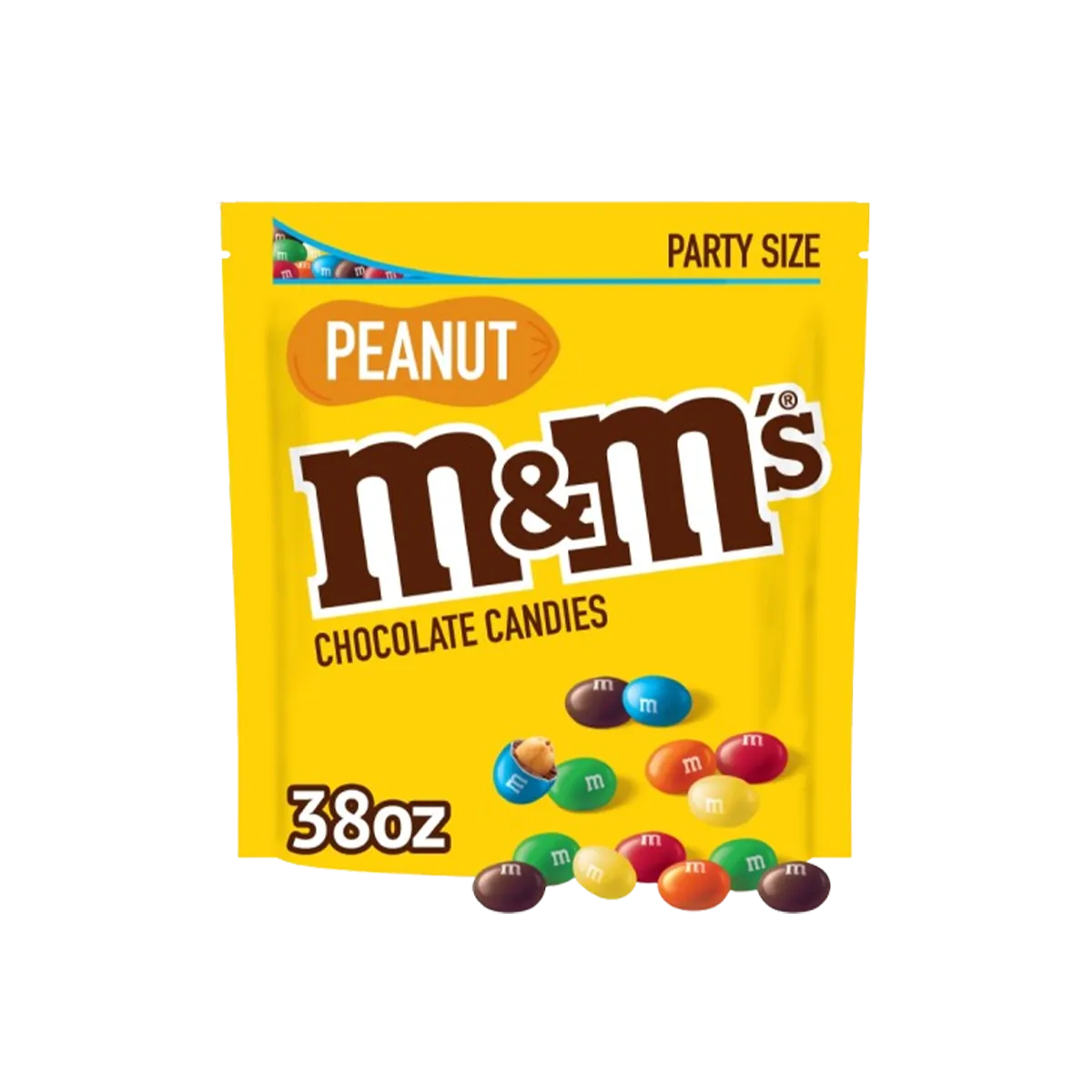 M&M's Peanut Milk Chocolate Candy, Party Size - 38 oz Bag