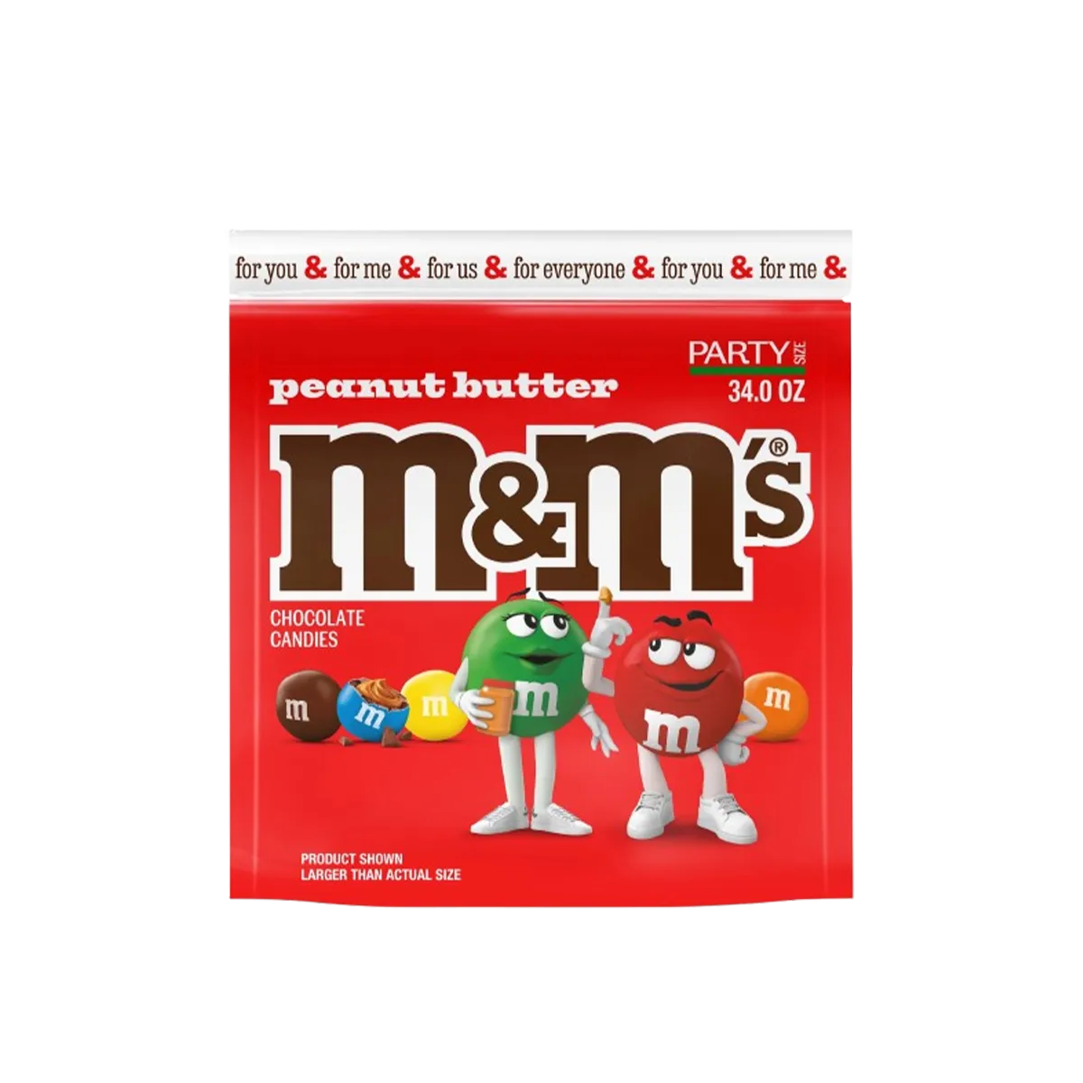 M&M's Peanut Butter Milk Chocolate Candy, Party Size - 34 oz Bag