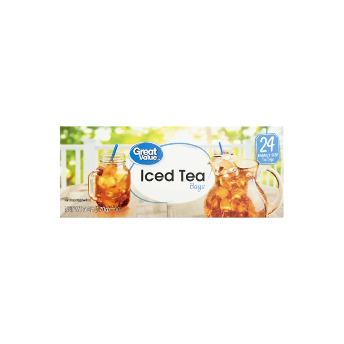 Great Value Iced Tea Bags Family Size, 24 Count, 6 oz