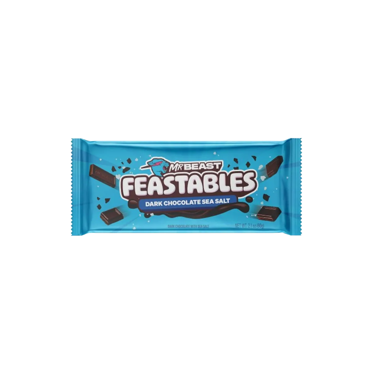 Feastables MrBeast Dark Chocolate Sea Salt Bar, 2.1 oz (60g), 1 Bar