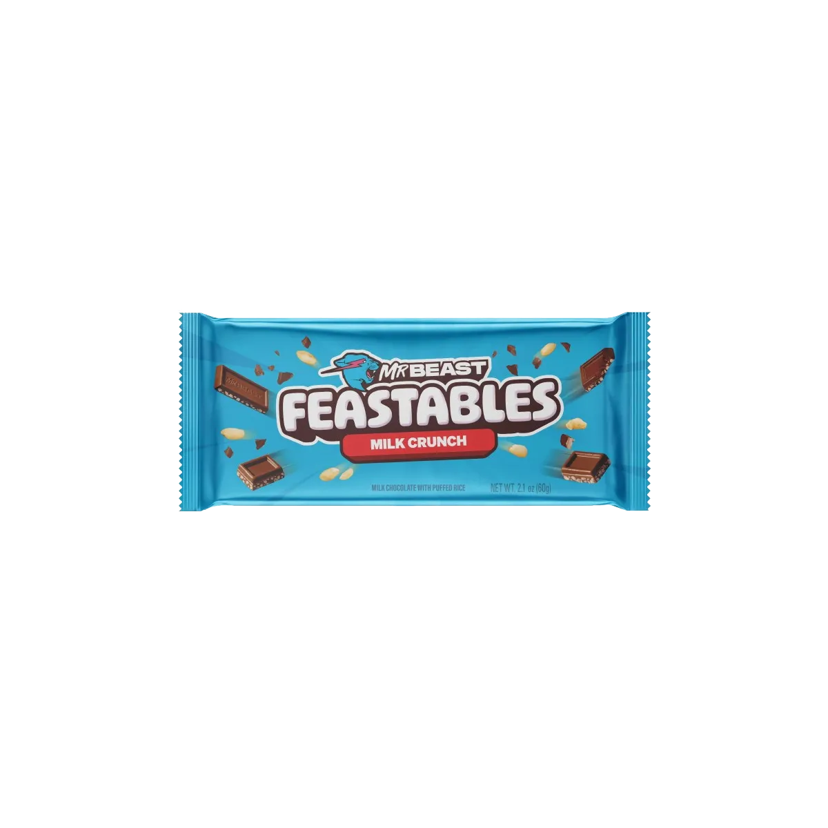Feastables MrBeast Milk Chocolate Crunch Bar, 2.1 oz (60g), 1 Count
